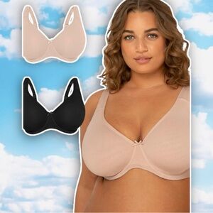 FRUIT OF THE LOOM Fit For Me Plus Size Cotton Unlined Underwire Bras Set 38D